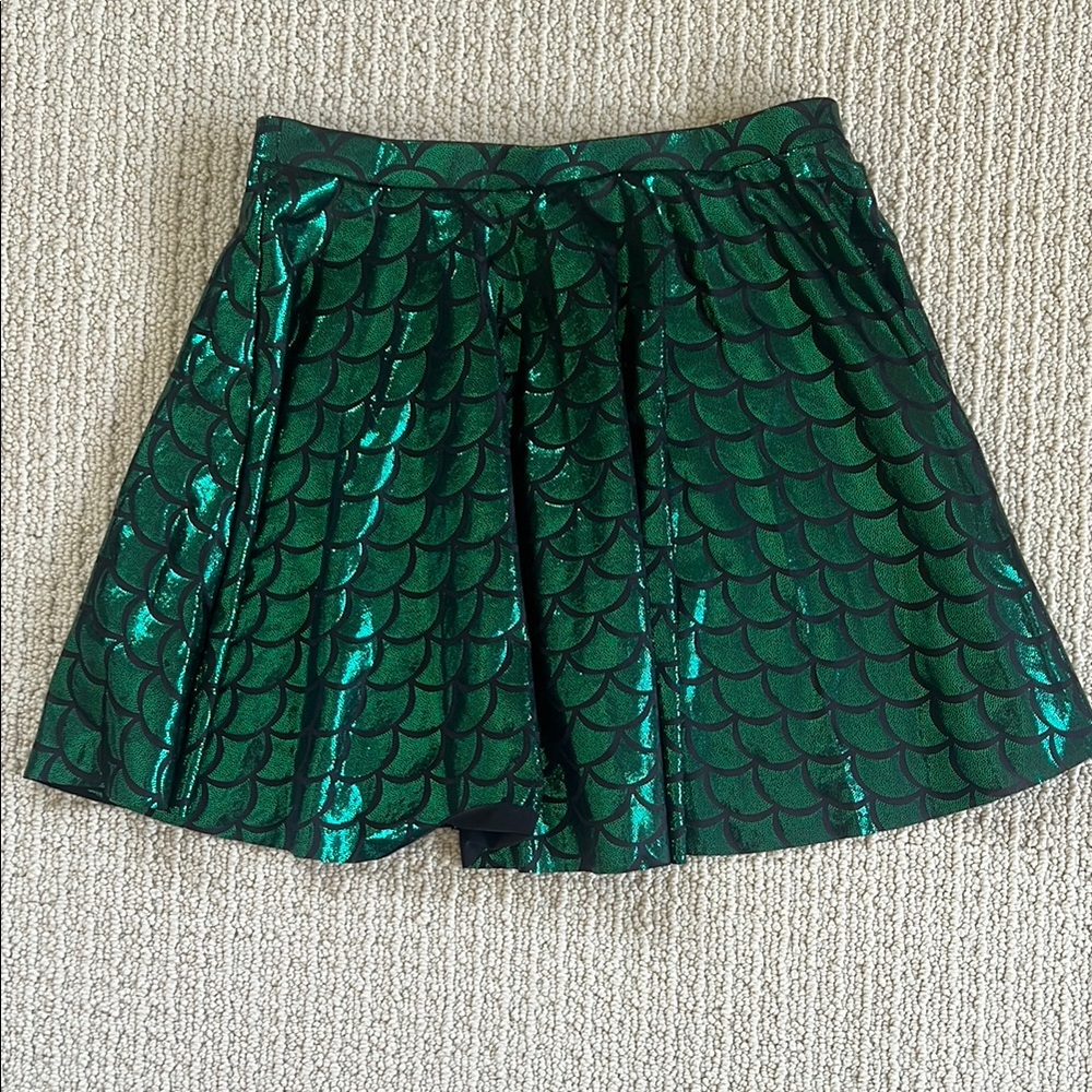 Green Mermaid Metallic Skirt